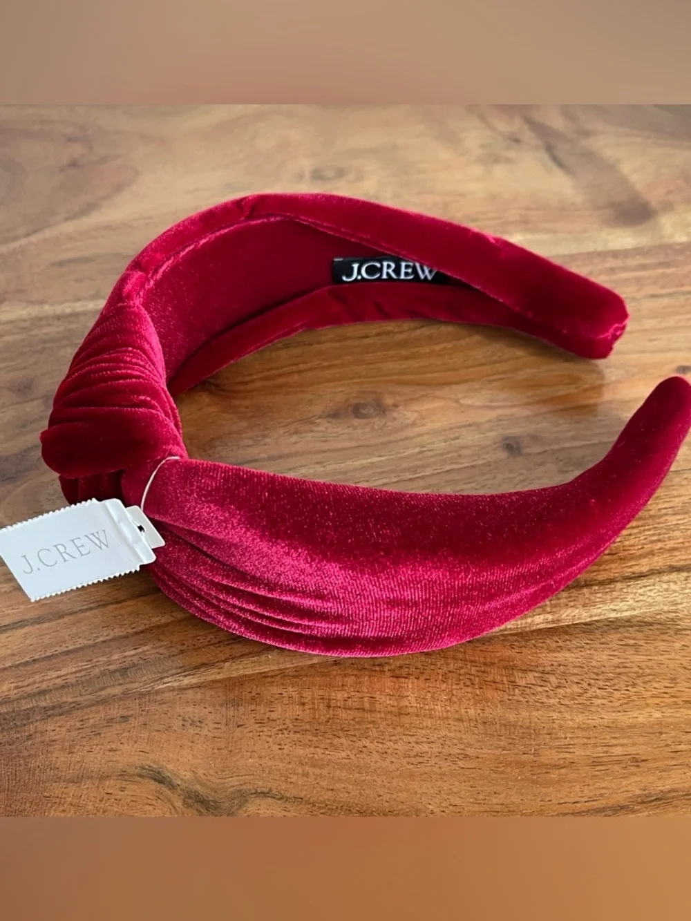 J.Crew Red Velvet Turban Knot Headband | Holiday Hair Accessory NWT